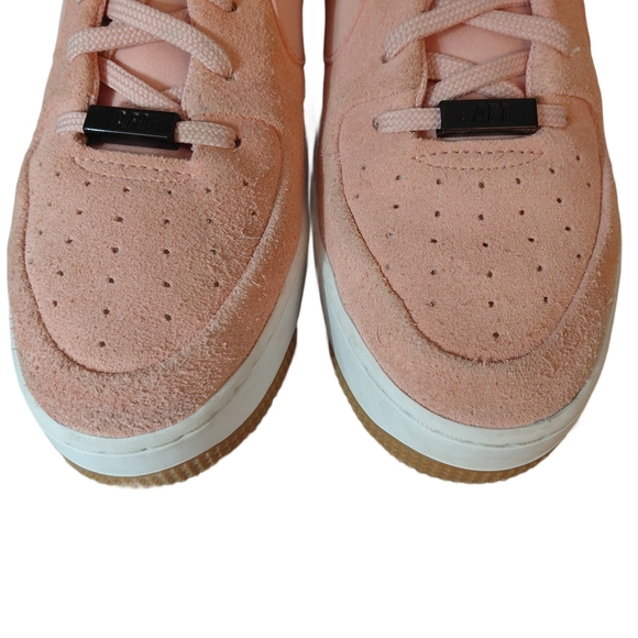 Nike Air Force 1 Sage Low Top Coral Stardust Pink Suede Platform Nike Sneaker 8 - Picture 3 of 12